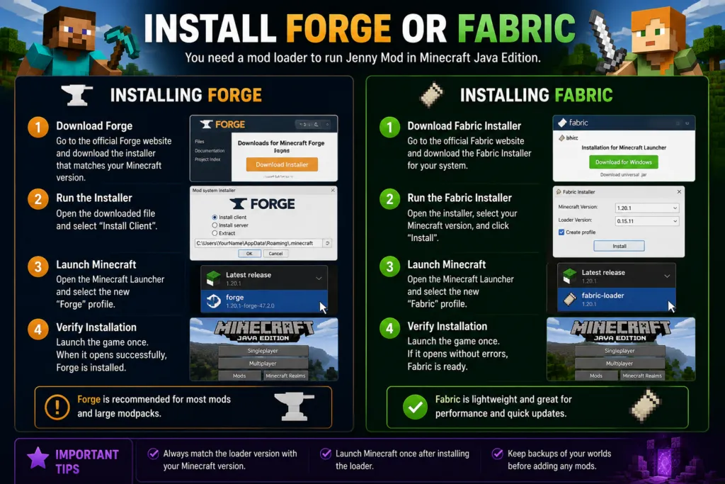 Install Forge or Fabric